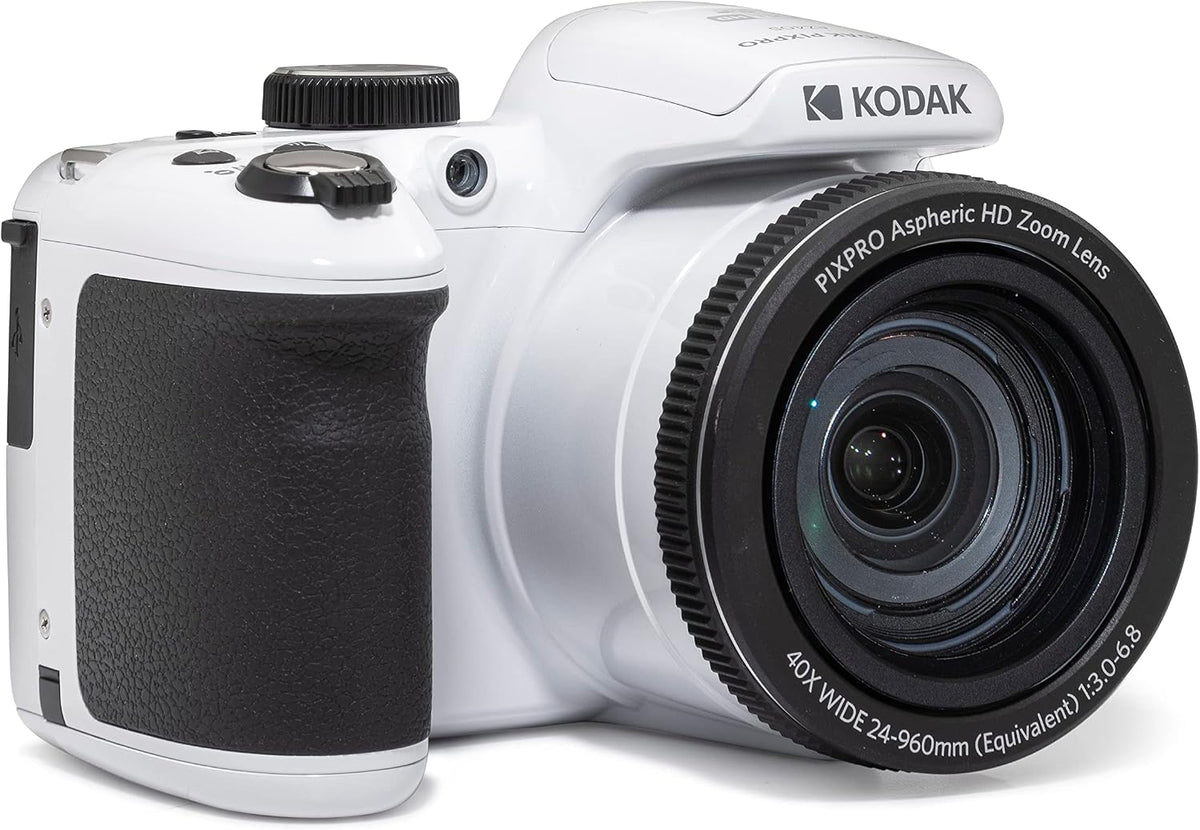 KODAK Kamera, Weiß/Schwarz, Pixpro Astro Zoom AZ405 - Digitale Bridge-, 40X Zoom, 24-mm-Weitwinkel, 20 Megapixel