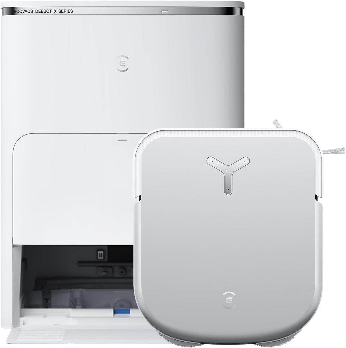ECOVACS Saugroboter, 15 mm, Weiß, DEEBOT X2 OMNI mit Wischfunktion 8000Pa, schlankes quadratisches Design, Mopp-Hebesystem