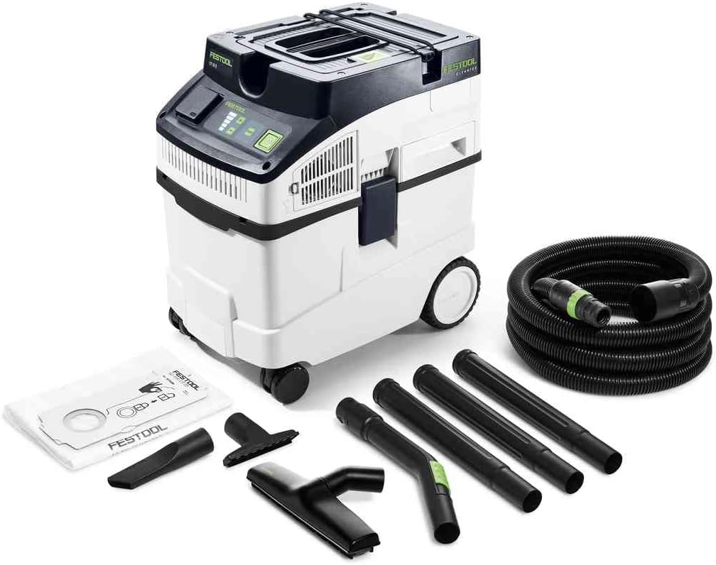 Festool Dunstabzugshaube, Weiß/Schwarz, Absaugmobil CT 25 E-Set CLEANTEC (mit Hauptfilter, Saugschlauch, SELFCLEAN Filtersack