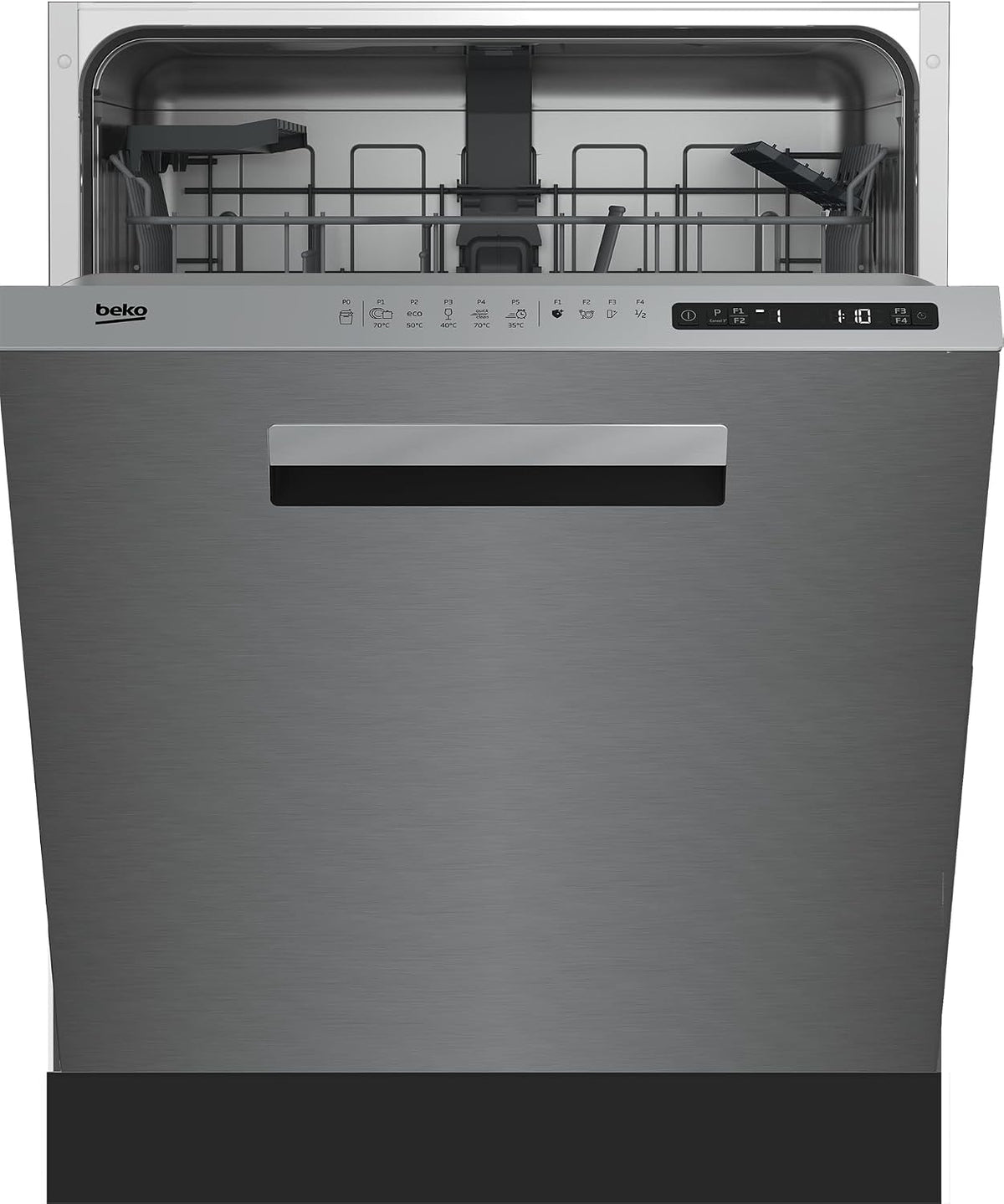 Beko Geschirrspüler, 60 cm, Silber, BDDN25530X, unterbau, für 15 Maßgedecke, 5 Programme, 4 Zusatzfunktionen, 3 Spülebenen
