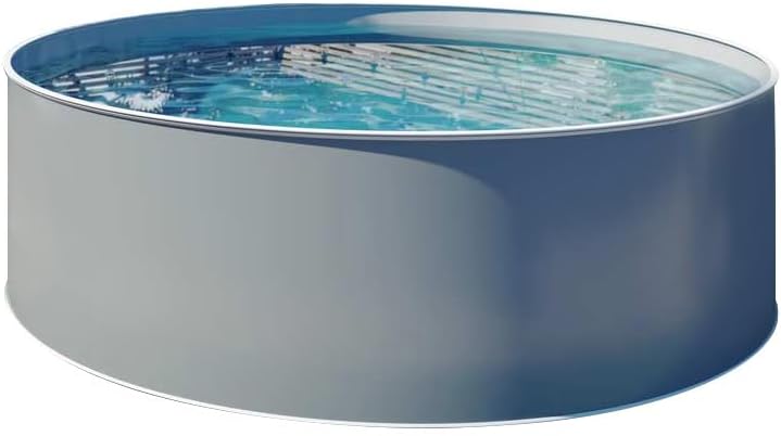 POOL Total Stahlrahmenpool, 0,80 mm, 1,20 m, Anthrazit/Grau, Design-Stahlwand Ø 3, 00 x - Rund anthrazit mit Grauer Folie - einfacher Aufbau