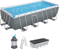 Bestway Stahlrahmenpool, 488 x 244 x 122 cm, Wasserkapazität (90 %): 11.532 Liter, grau/blau