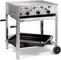 LAG Gasgrill, 11 kW, Silber/Schwarz, Kombibräter 3-flammiger Edelstahl-Brenner fahrbar