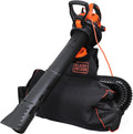 BLACK+DECKER Laubbläser, 72l, Schwarz/Orange, 3-in-1 Elektro Laubsauger & (3.000 Watt, mit Häcksler, Fangsack-Rucksack
