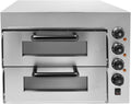 LUNICASHA Pizzaofen, 3000 W, 3000 W, 201 Edelstahl, Gummi, Kunststoff, Glas, Cordierit, Silber/Schwarz
