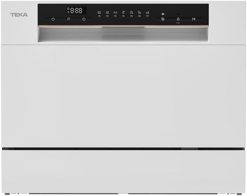 Teka Geschirrspüler, 6,5 l, 46 dB, Weiß, Kompakter, Klasse F, 24700, 7 Gedecke, 114350000