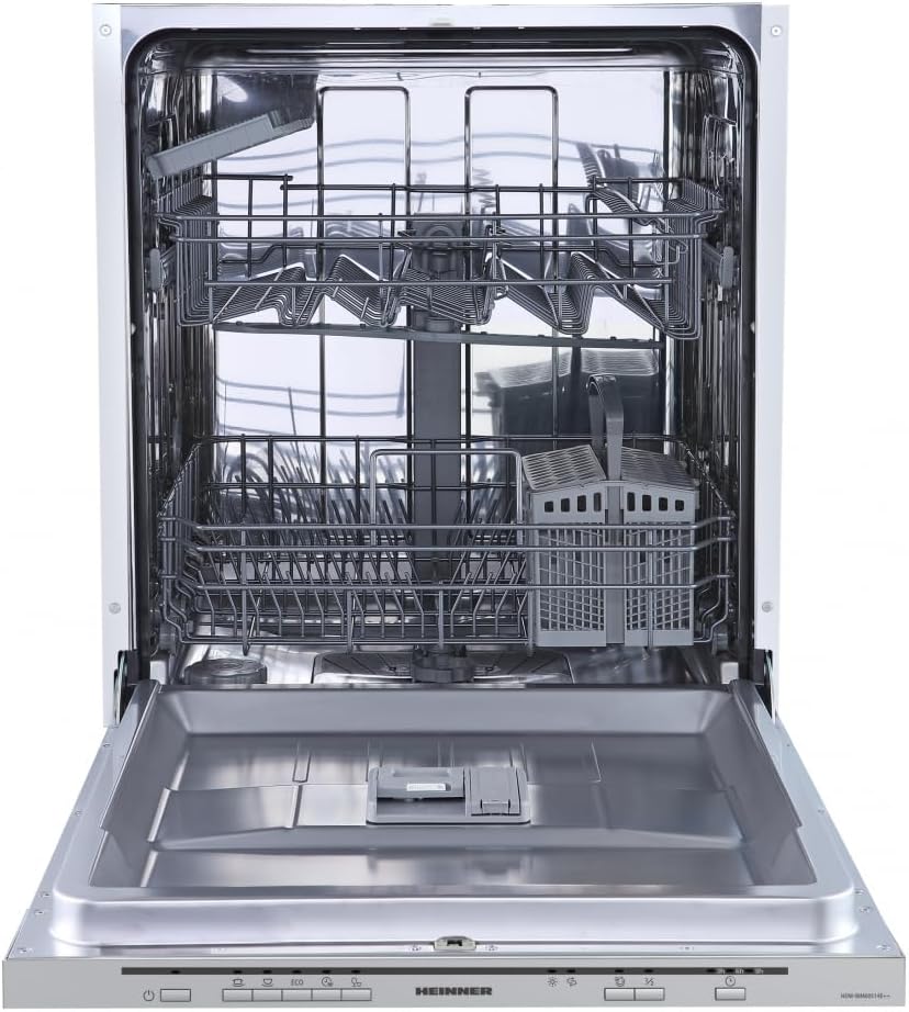 HEINNER Geschirrspüler, 60 cm, Silber, HDW-BIM60514E++ Integrierter Einbau, 14 Maßgedecke, 5 Programme, Aquastop