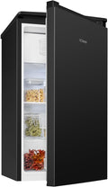 Bomann Mini-Kühlschrank, 91 L, Schwarz, ® Kühlschrank mit Gefrierfach, Kühlschrank klein, 2 Ablagen, Gemüsefach