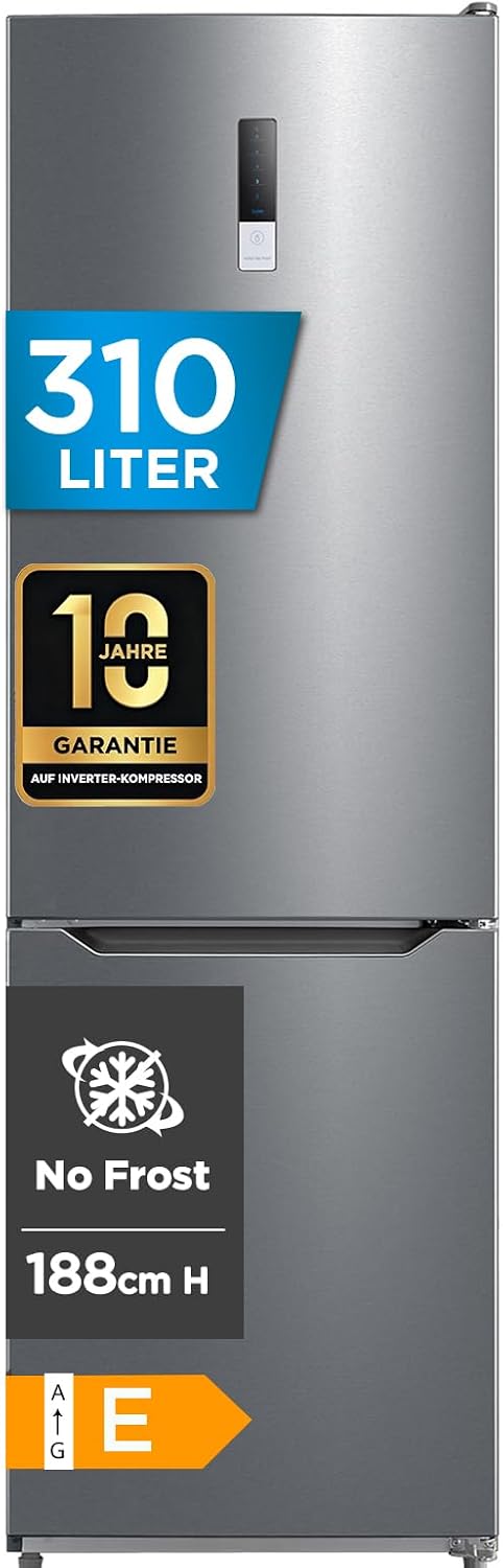 Midea Kompressor, 188 cm, 224 L, Silber, MDRB424FGE02OA Kühl-/Gefrierkombination/
