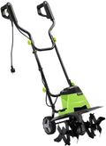 BAKAJI Gartenhacken, 500 W, 20 cm, 40 cm, Schwarz/Grün, Motorhacke für Gemüsegarten, Leistung, Hacke mit Elektromotor