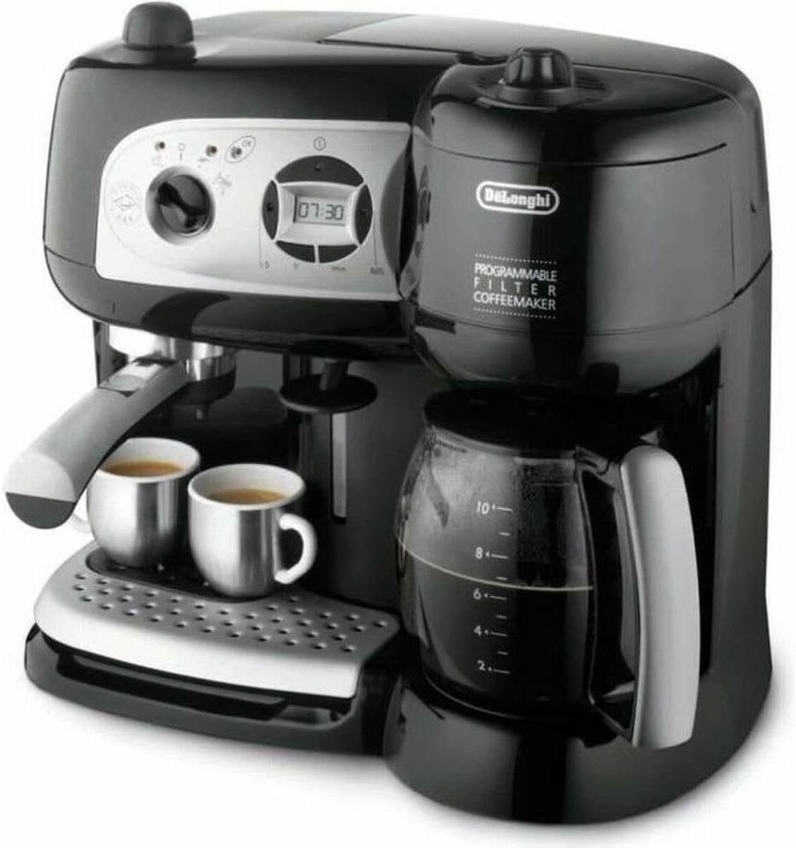 De'Longhi Kaffeemaschine, 38 x 24 x 35 cm, 1,2 l., Schwarz/Silber, BCO264.1 Espressomaschine und in einem, mit Pumpe