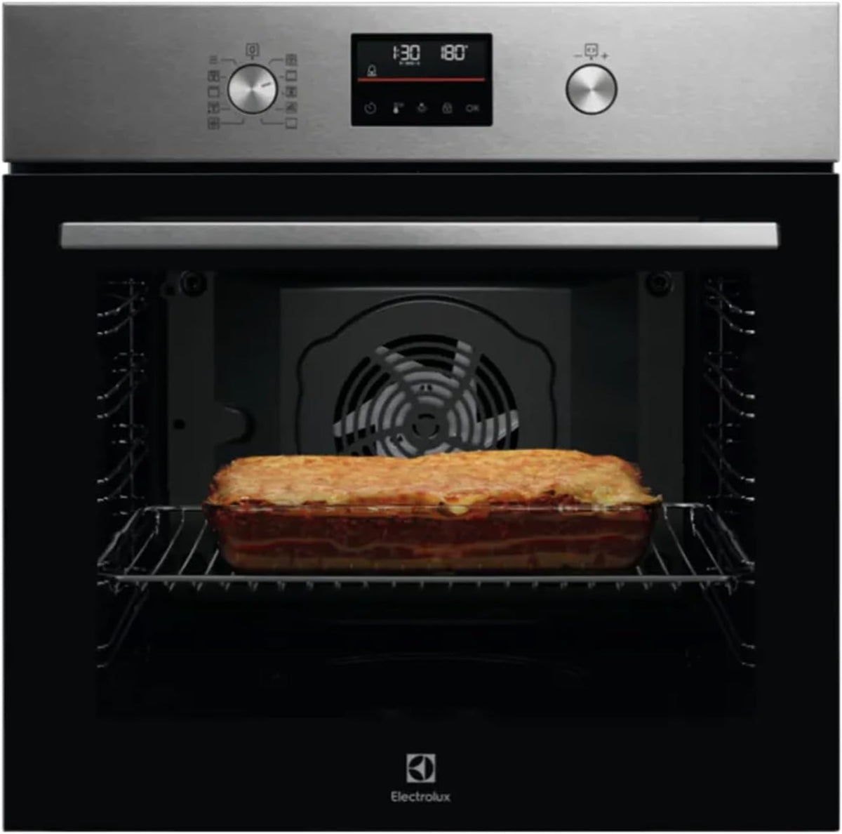 Electrolux Backofen, 72 Liter, Schwarz/Edelstahl, LOF4P46TX Einbau- Umluft Multifunktions Energieklasse A+