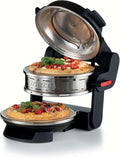 Ariete Pizzaofen, 32 cm, 2300 W, Schwarz/Silber, Forno Pizza Doppio 927, mit 5 Kochstufen, 2 feuerfesten Antihaft-Platten