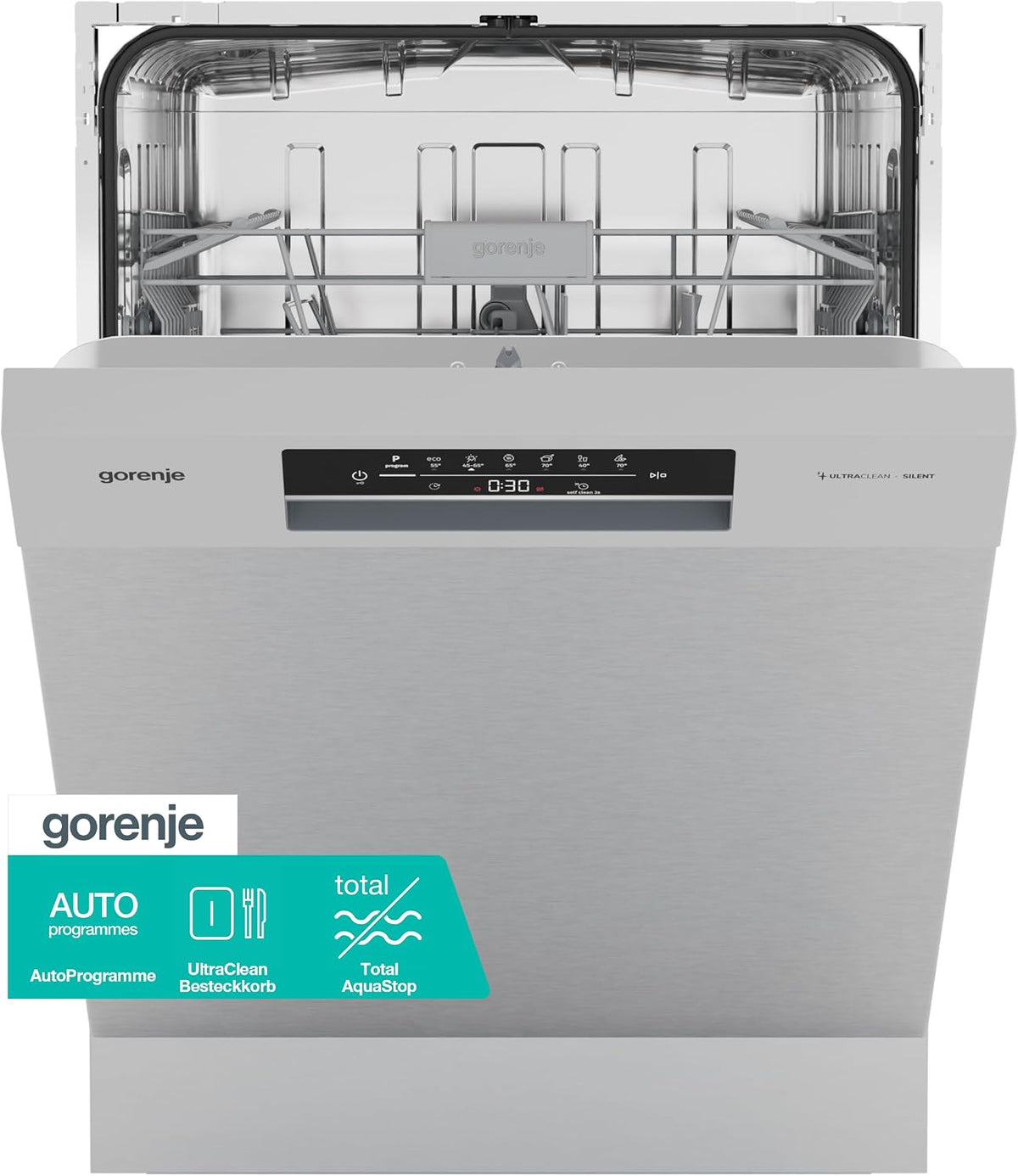 Gorenje Geschirrspüler, 84,5 x 59,9 x 59,7 cm, Silber, GU642D90X /Unterbaugerät/60 breite/14 Maßgedecke/6