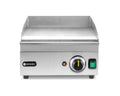 HENDI Elektrogrill, 2000 W, 222 mm, 230 V, Silber, Grillplatte, glatte Ausführung, Entnehmbare Festtschublade, Temperatur bis 300°C regelbar