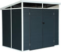 Gerätehaus sweeek, 238 x 190 x 215 cm, 4,55 m, Kunststoff, Anthrazit/Weiß, Gartenschuppen aus Kunststoff ², mit Skylight-Monopultdach