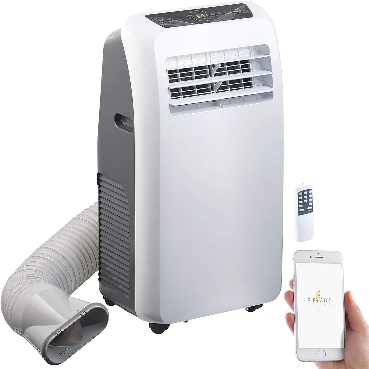 Sichler Haushaltsgeräte Audiogerät, 3.500 W, Weiß/Grau, Mobile Klimaanlage: Klimaanlage, Heiz-Funktion, 12.000 BTU/h