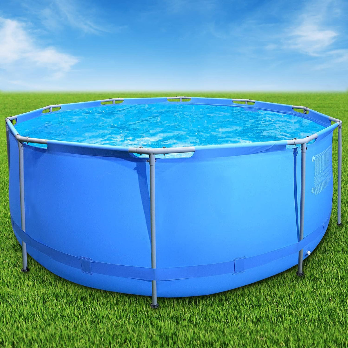 AVENLI Stahlrahmenpool, 366 x 122 cm, Blau, Frame Pool Rondo - Ohne Pumpe und Zubehör