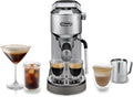 De'Longhi Milchaufschäumer, 15 cm, Silber, Dedica Duo - Perfetto Kompakte Siebträgermaschine, manuellem für Espresso