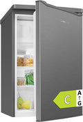 Clatronic Kühlschrank, 85 cm, 37 dB, 109 L, Silber, ® mit Gefrierfach, Energieklasse C, Kühl schrank klein, leise
