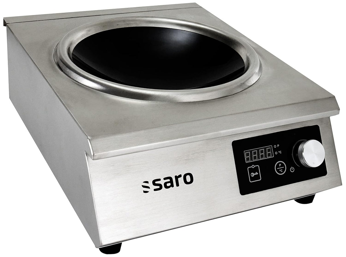 Saro Kochfeld, Silber/Schwarz, Induktions für Wok Modell GIULIA