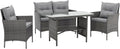 SVITA Sofa, Grau, Dallas Gartensitzgruppe Polyrattan 4-teilig Outdoor Set