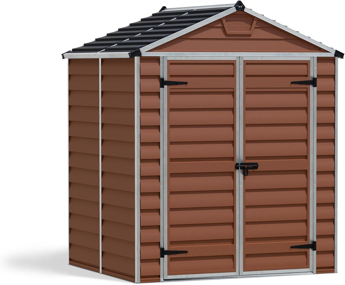 Gerätehaus CANOPIA, 154 x 185 cm, Braun/Schwarz, by Palram Skylight 6x5 Geräteschuppen Metall Bernste