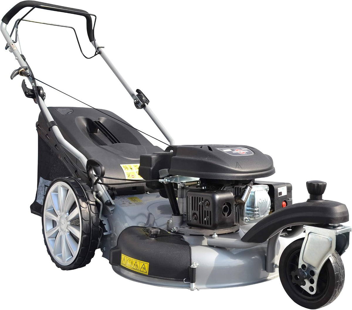 Güde Rasenmäher, 51 cm, 65l, Silber/Schwarz, Benzin mit Antrieb Premium Big Wheeler Trike 515 D mit, 4-Takt, 196ccm