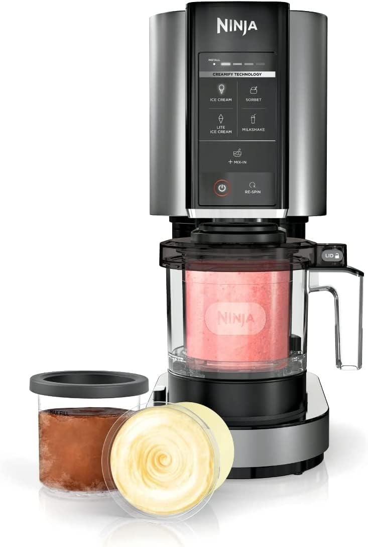 Ninja Eismaschine, Schwarz/Silber, NC300 CREAMi, für Gelato, Mix-ins, Milchshakes, Sorbet, Smoothie-Schalen & mehr