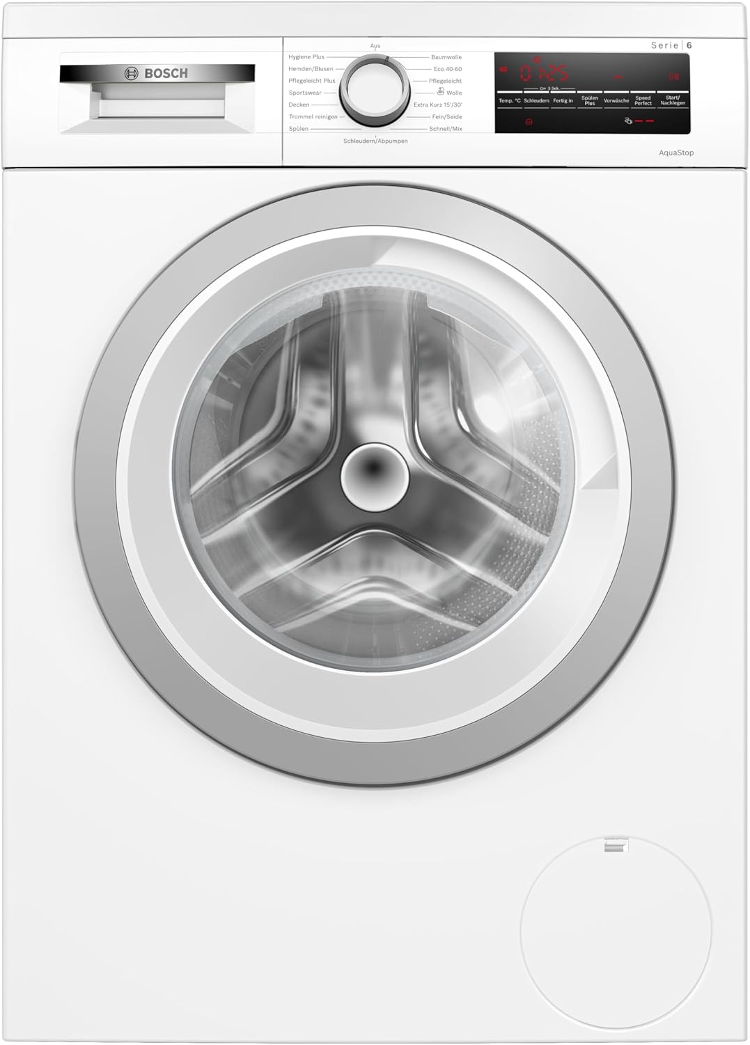 Bosch Waschmaschine, 8 kg, Weiß, WUU28T70, Stiftung Warentest Testsieger*, Serie 6, Unterbaufähig, SpeedPerfect - schneller waschen