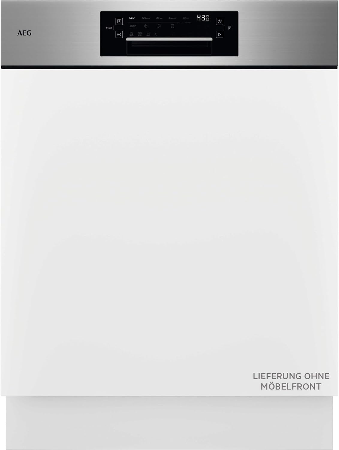 AEG Geschirrspüler, 38 dB, 60 cm, Silber/Weiß, Teilintegrierter 9000, smarte WiFi Spülmaschine, multifunktionale Körbe auch für Backbleche