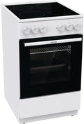 Gorenje Elektroherd, 74 Liter, 50 cm, Weiß/Schwarz, GEC5A 21 WG Elektro-Standherd mit Glaskeramik-Kochfeld / /