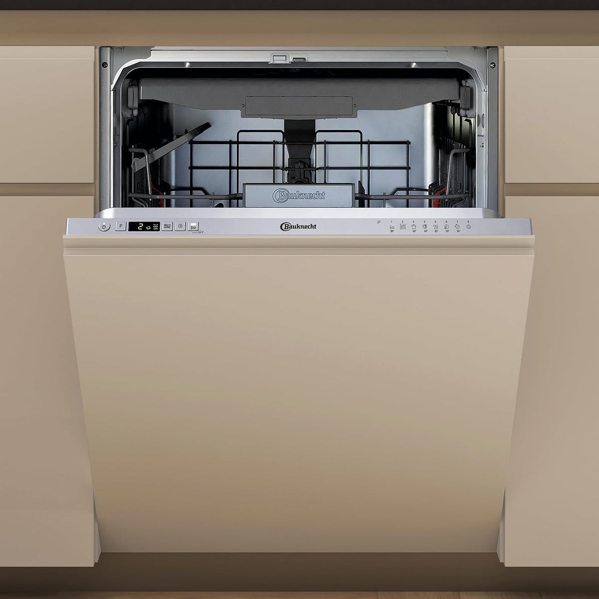 Bauknecht Geschirrspüler, 60 cm, Beige/Silber, BK4IB14BN7LA0S Vollintegrierbarer / /ActiveDry, automatisches