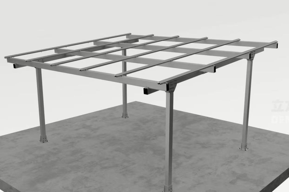 AMBIENTE HOME Garten,Gartenhäuser & Aufbewahrung,Carports, Silber, Carport Doppelcarport für 2 Autos - Überdachung für Autos