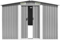 Gerätehaus Homgoday, 257x489x181 cm, Verzinkter Stahl, Grau, Metall Gartenhütte Model143349