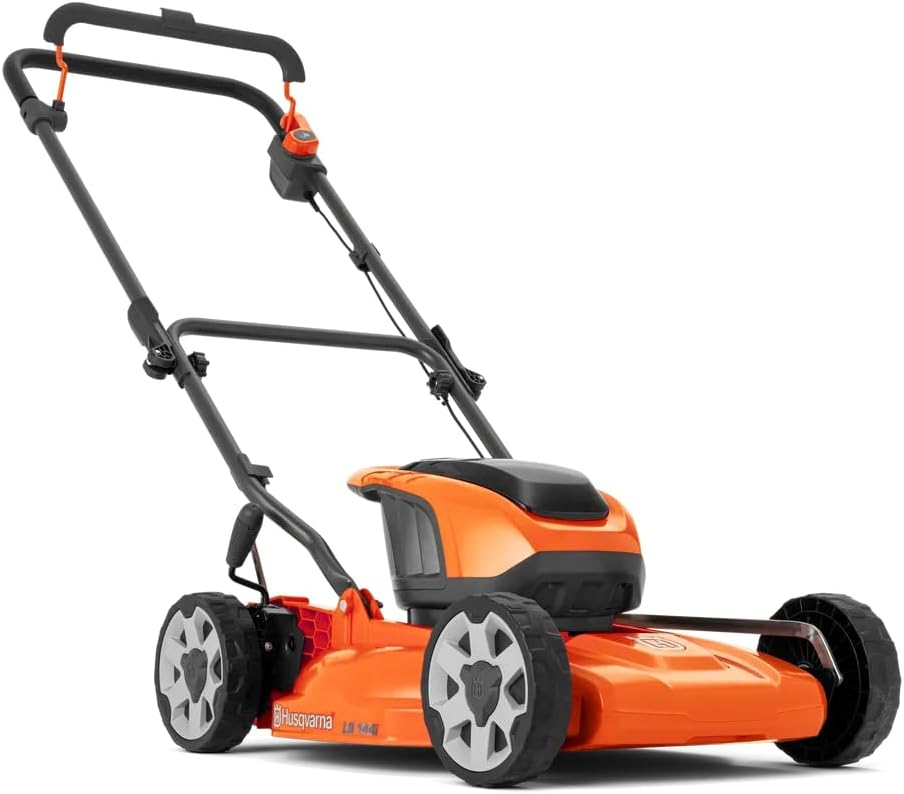 Husqvarna Rasenmäher, 44 cm, 36 V, Orange/Schwarz, LB 144i Akku-, Schnittbreite, BioClip® Mulchfunktion, PowerBoost