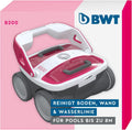 BWT Saugroboter, 8 m, weiß/rot/grau, Pool Roboter B200, Wand & Wasserlinie Für Pools Bis, Schnelles Reinigungsergebnis