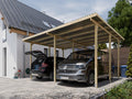 woodtex Carports, 595 x 495 cm, 290 cm, Beige, Holz Doppel Carport, hoch, Fichte Kiefer Carport, mit UV-Schutz