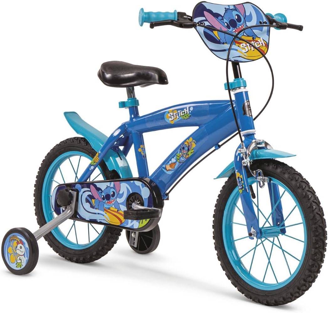 Toimsa Fahrrad, 14 Zoll, Blau/Schwarz, Stitch (4/6 Jahre)