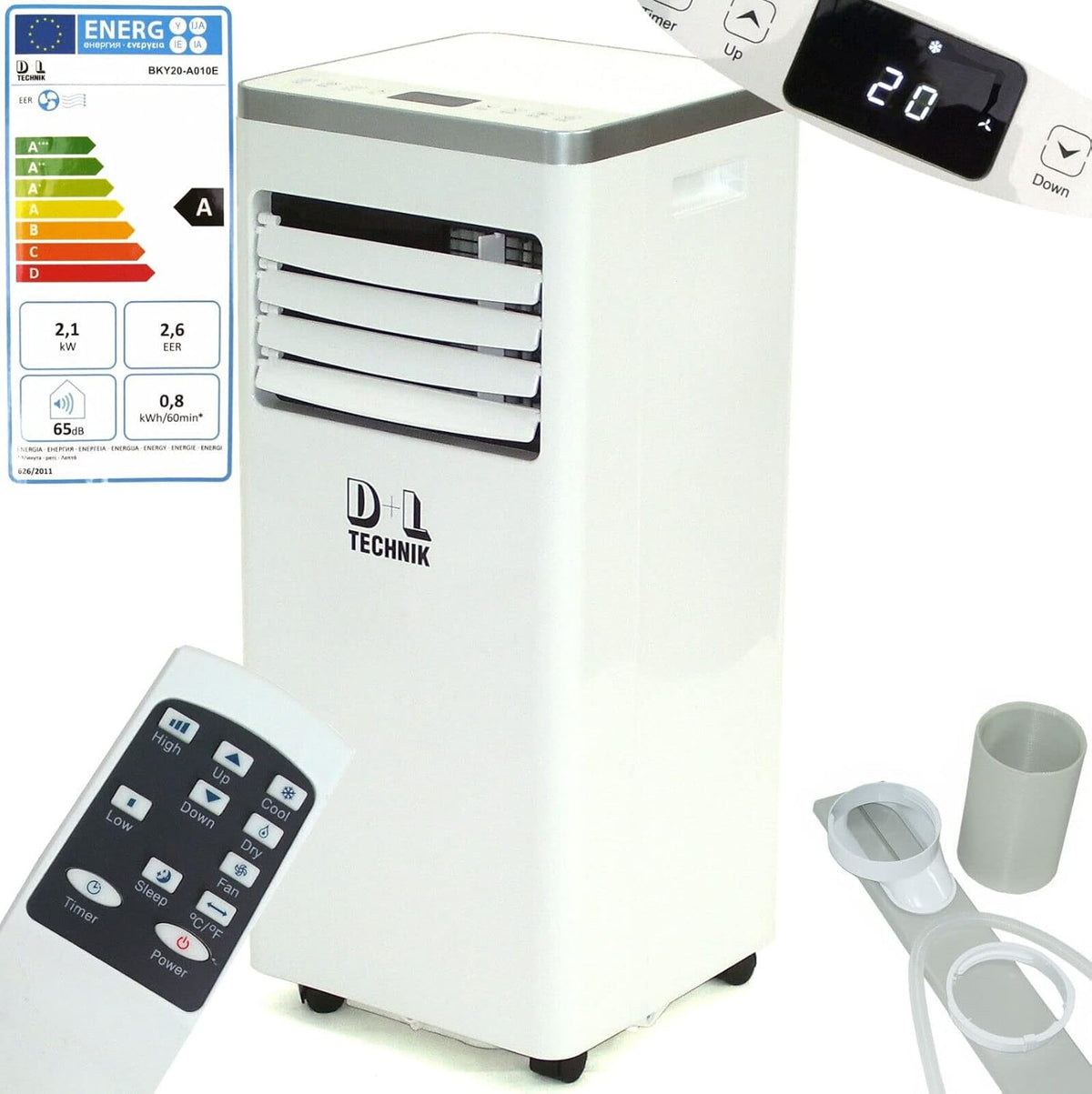 Apex Klimaanlage, Weiß/Silber, Mobile n 7000-14000BTU 5in1 Klimagerät Ventilator EEK A AWZ
