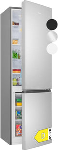 Bomann Kühl-Gefrierkombination, 180 cm, 39 dB, 269 L, Silber, Kühlschrank mit Gefrierfach, Energieklasse D, Kühl Gefrierkombination leise