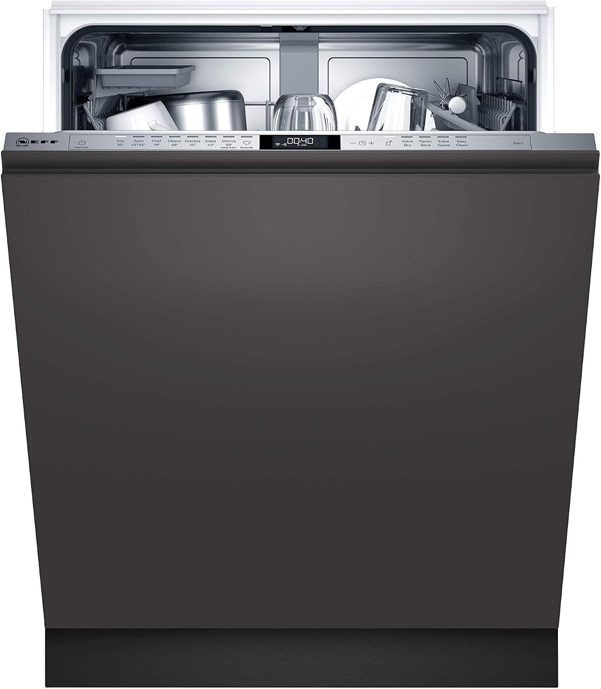 Neff Geschirrspüler, 81,5 cm, Schwarz, S157EAX36E N 70 Vollintegrierter, 13 Maßgedecke, Edelstahl, Höhe