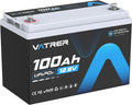 VATRER POWER Deep-Cycle-Batterien, 100 Ah, 1280 W, 12 V, Schwarz/Grau, LiFePO4 Akku mit Niedrigtemperatur-Abschaltung & 100A BMS