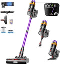 Bulelink Staubsauger, 600 W, 1,8 L, Lila/Gelb/Schwarz, Akku 50000Pa/ /65Min Kabellos mit OLED-Display., Selbststehendes Design