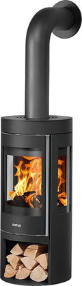 Justus Kaminofen, Schwarz, 4825 10 Mino Trios 2.0 Stahl /A