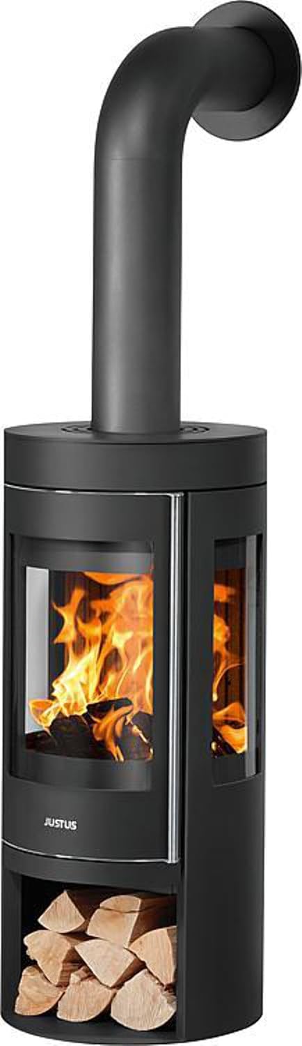 Justus Kaminofen, Schwarz, 4825 10 Mino Trios 2.0 Stahl /A