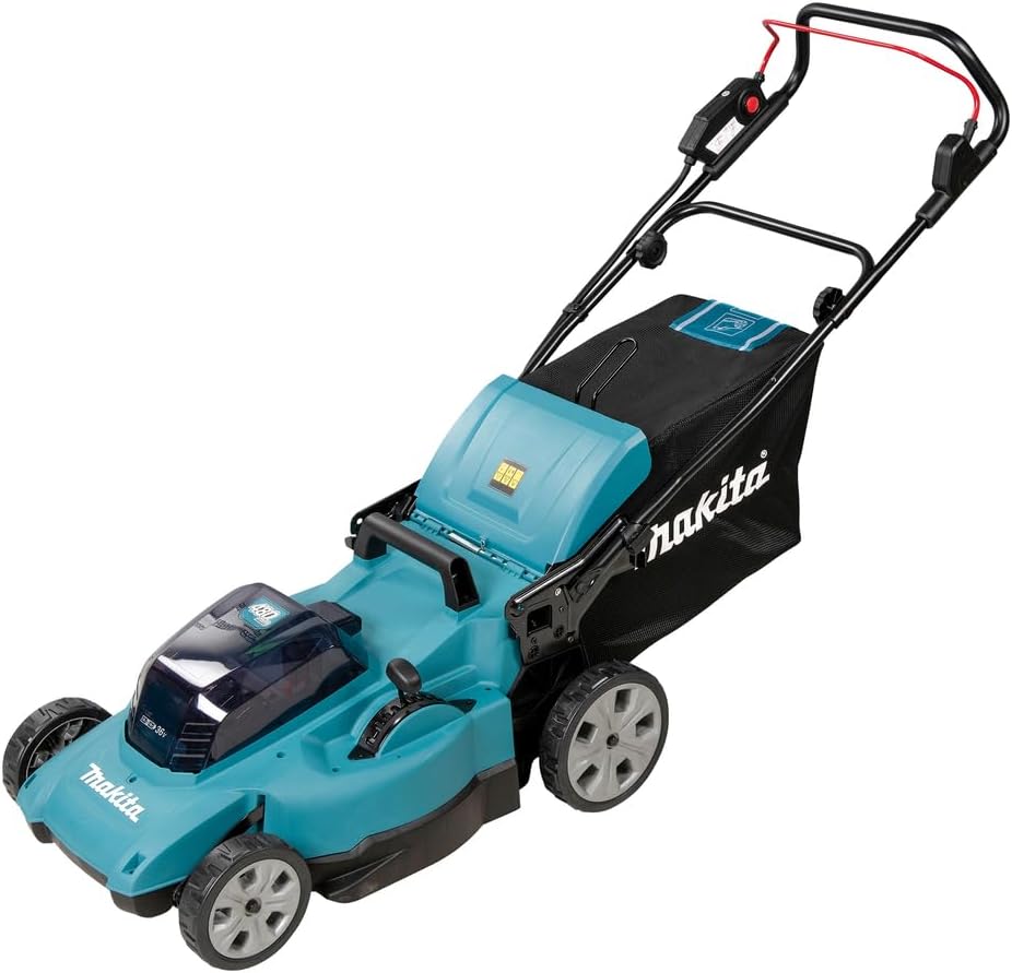 Makita Rasenmäher, Türkis/Schwarz, DLM480Z Akku- 2x18 V (ohne Akku, ohne Ladegerät), Petrol