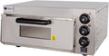 Beeketal Pizzaofen, Silber/Schwarz, 'BPO33-1' Profi mit 400x400 mm Schamottstein Backfläche, Gastro Steinbackofen für Pizza