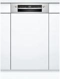 Bosch Geschirrspüler, 45 cm, Weiß/Edelstahl, SPI2IKS10E Serie 2 Teilintegriert, 78 kWh pro 100 Zyklen, 9 MGD, Extra Trocknen