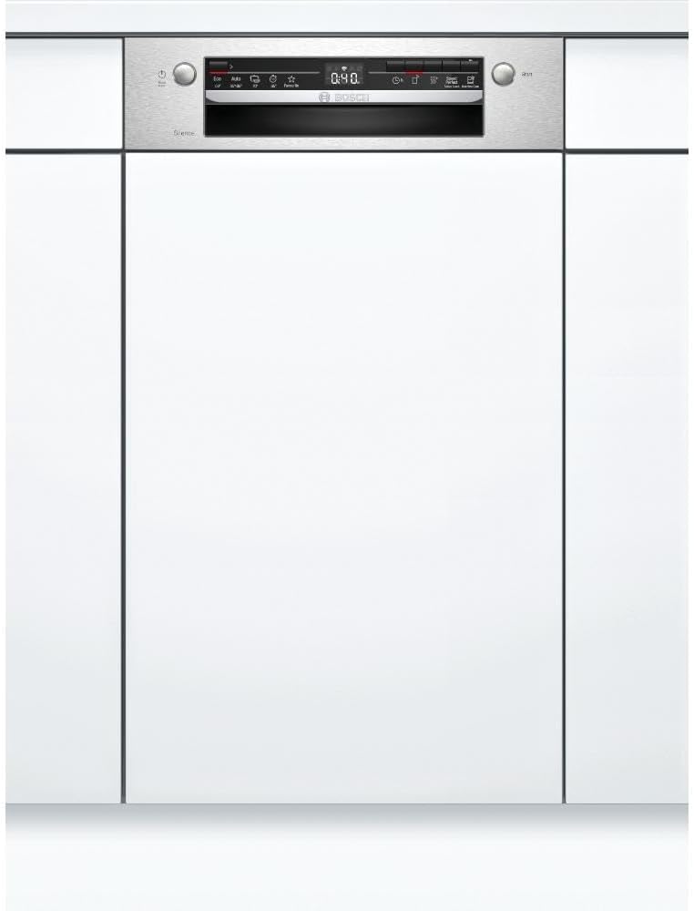 Bosch Geschirrspüler, 45 cm, Weiß/Edelstahl, SPI2IKS10E Serie 2 Teilintegriert, 78 kWh pro 100 Zyklen, 9 MGD, Extra Trocknen